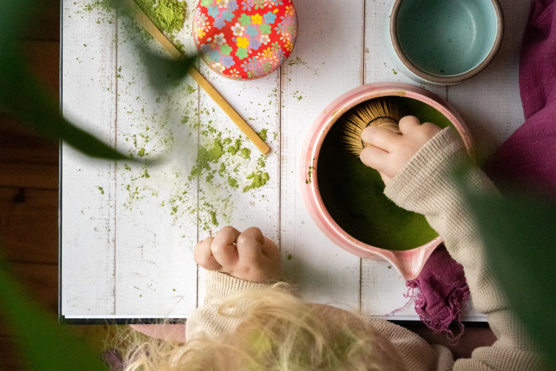 Kate preparing matcha with care