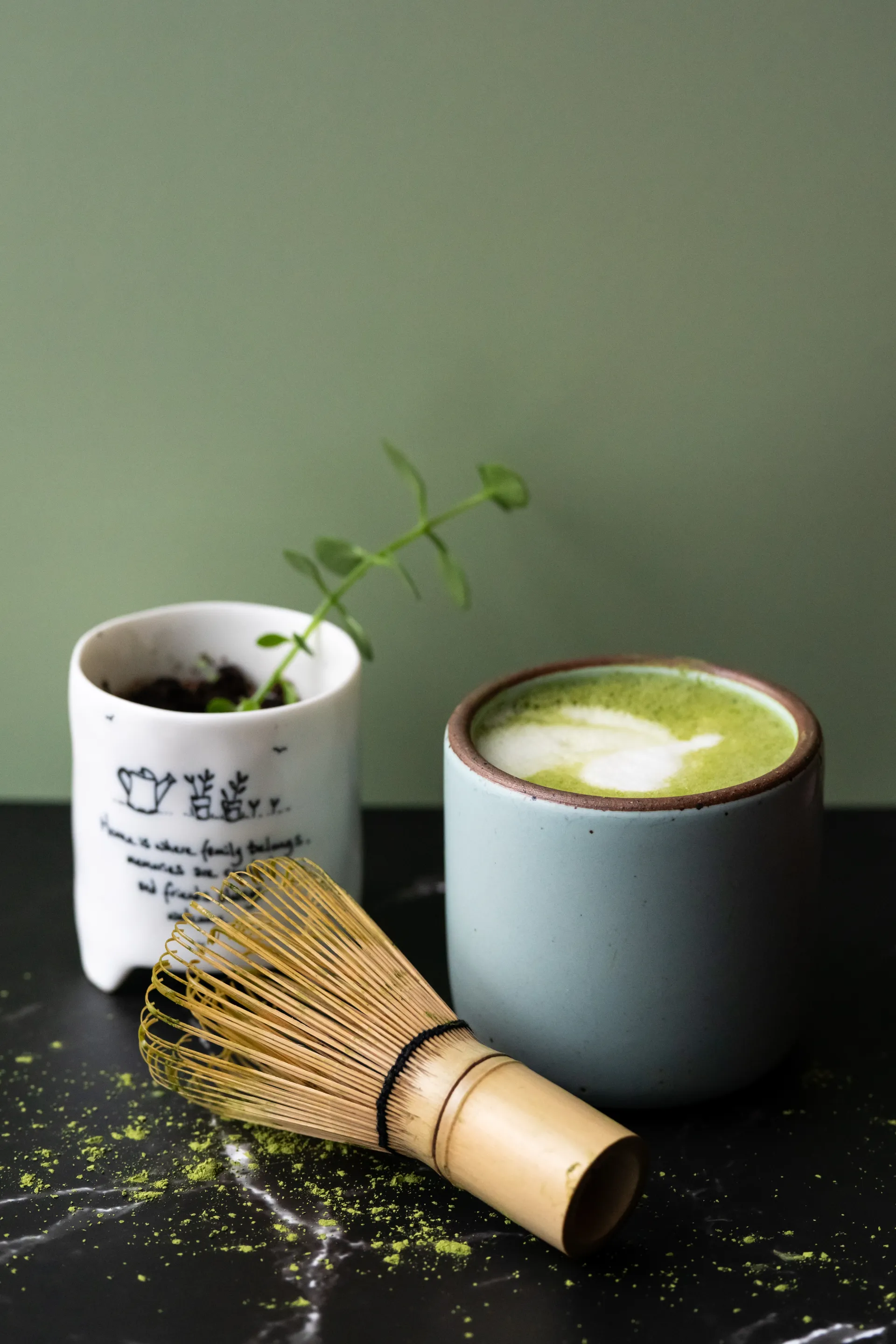 Enjoying matcha together